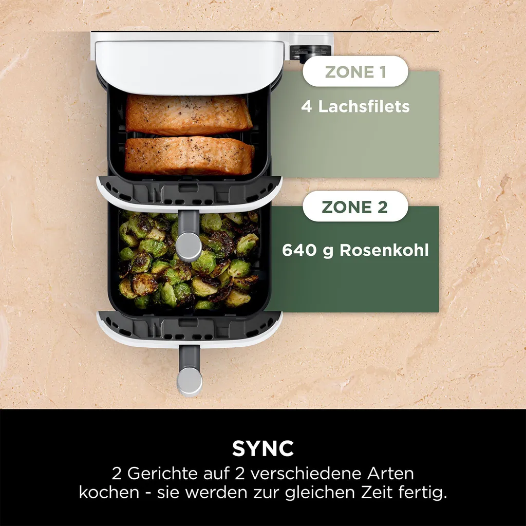 Ninja SL400EU Friteuse à air chaud Double Stack XL 9,5L Blanche - 7