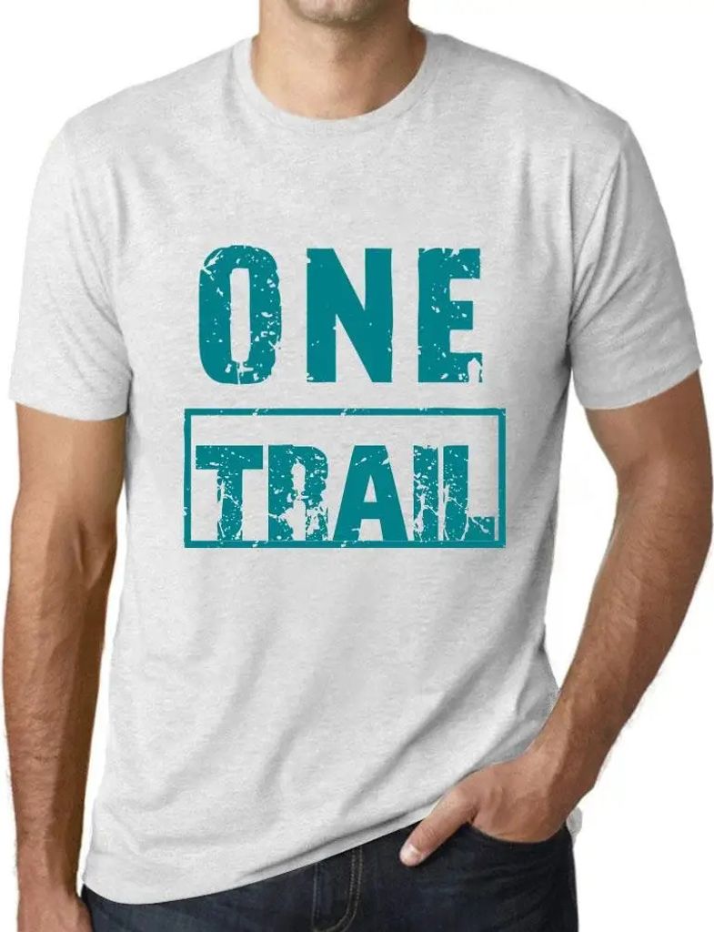 Herren Grafik T-Shirt Eine Spur – One Trail – Öko-Verantwortlich Vintage Jahrgang Kurzarm Lustige Druck Geburtstag Geschenk Mann