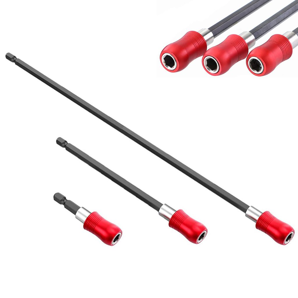3 Stück Bithalter 60/150mm/300mm Länge Bit Verlängerung Schnellwechsel, Schraubendreher Bit Halterung für Bohrmaschine Schraubendreher