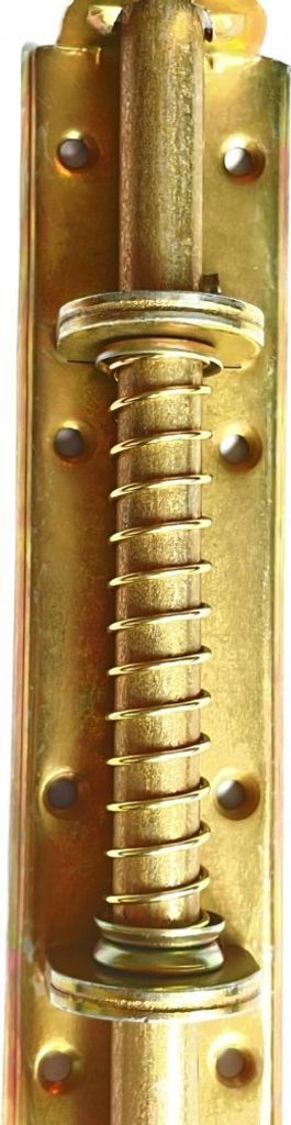 BKshop | Türriegel - Federriegel - 500x50 mm - Gelb Verzinkt - Für Türen und Schränke - Torriegel - WSP 500 - Griff aus Holz