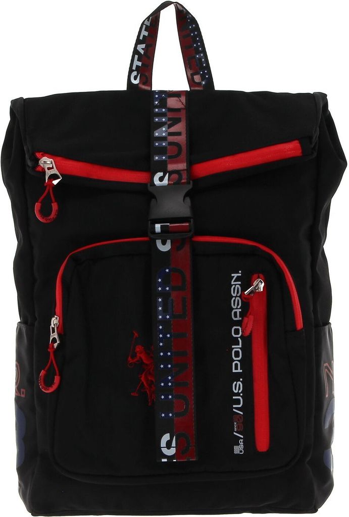U.S. POLO ASSN. Freizeitrucksack Rucksack mit Laptopfach Bozeman Backpack with Flap Black schwarz