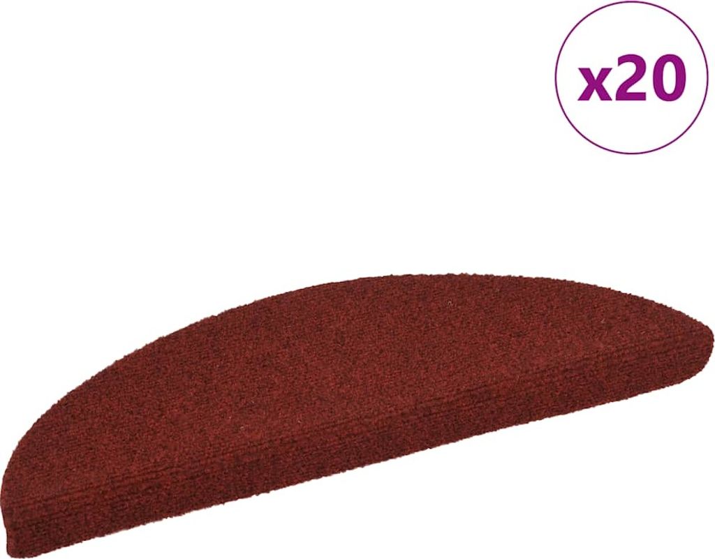 Stufenmatten Selbstklebend 20 Stk. 56x17x3 cm Bordeauxrot Halbrund