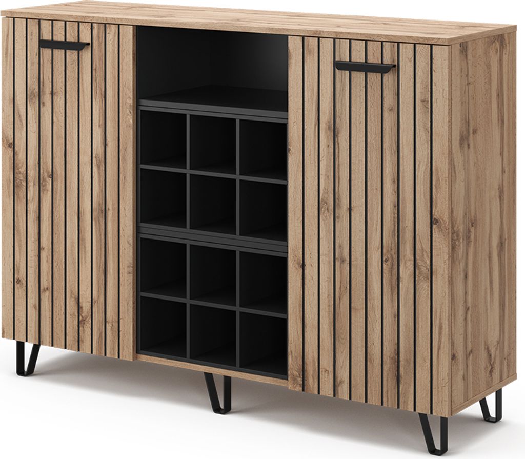 Kommode Vicco Amber Braun 38 x 100 cm mit 2 Türen, Model Produktbild 