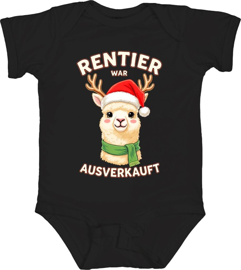 Rentier war t Alpaka Weihnachten lustig Geschenk Unisex Baby Body, Schwarz, 6/12