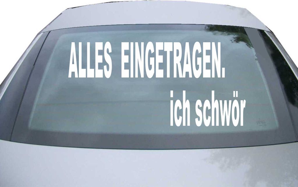 Indigos UG - Aufkleber Heckscheibe & Motorklappe DE6206 - weiß - 600x285 mm - alles eingetragen - Auto Scheiben Fenster Heckklappe Tuning Racing J...