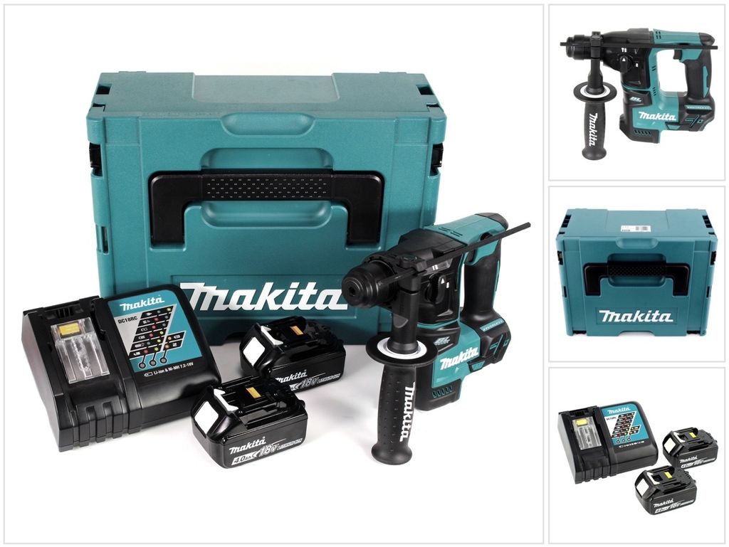 Makita DHR 171 RMJ Akku Bohrhammer Brushless SDS Plus 18V 1,2J + 2x Akku 4,0Ah + Ladegerät + Makpac