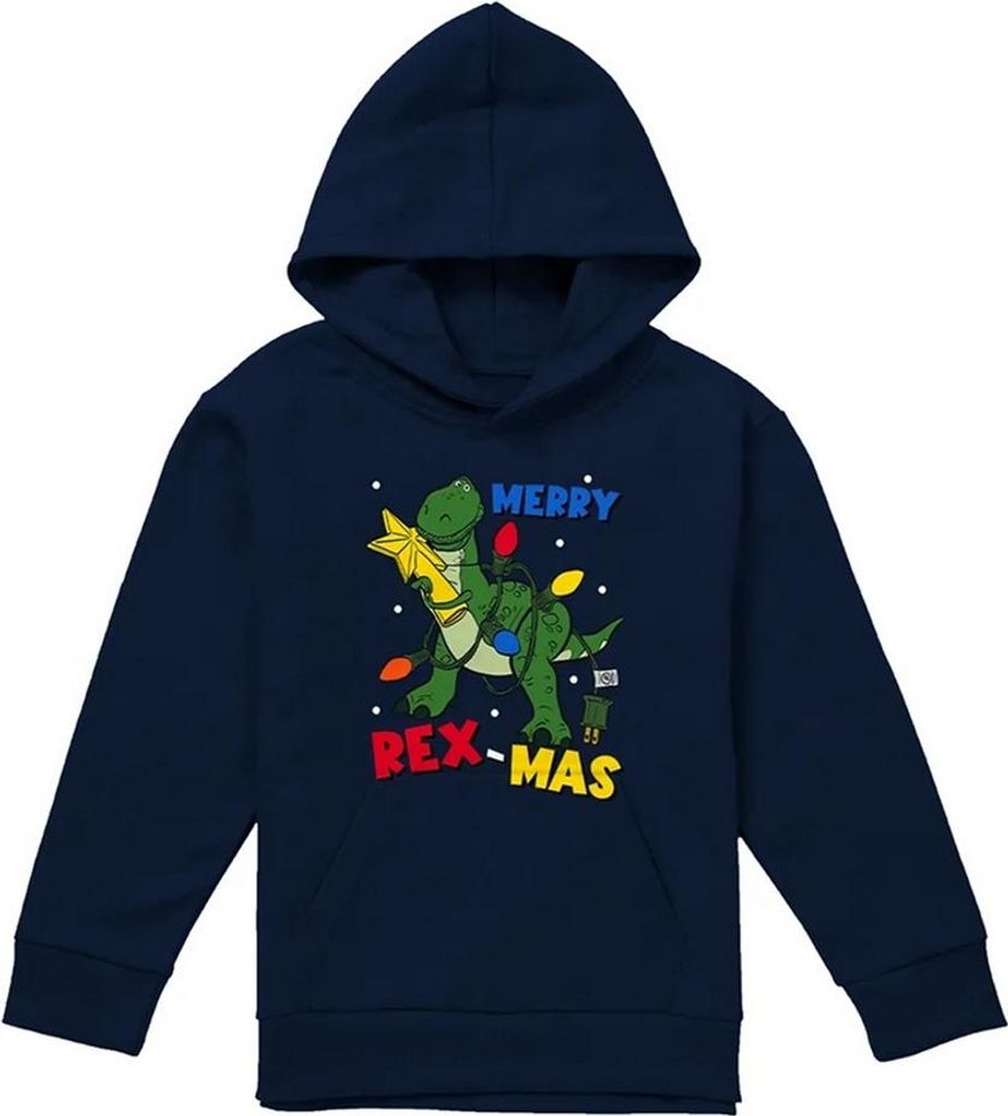 Toy Story - "Merry Rexmas" Hoodie zum Überziehen für Kinder, weihnachtliches Design TV23188 (116) (Schwarz)