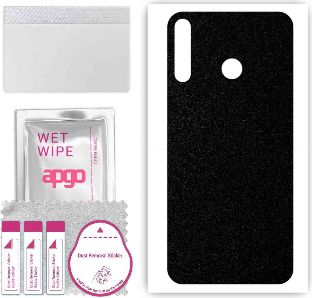 apgo Rückseite Schutzfolie, Skin, kompatibel mit Tecno Camon 12, Hinten Displayschutzfolie aus Vinylfolie, kratzfest, einfache Montage - Mattschwarz