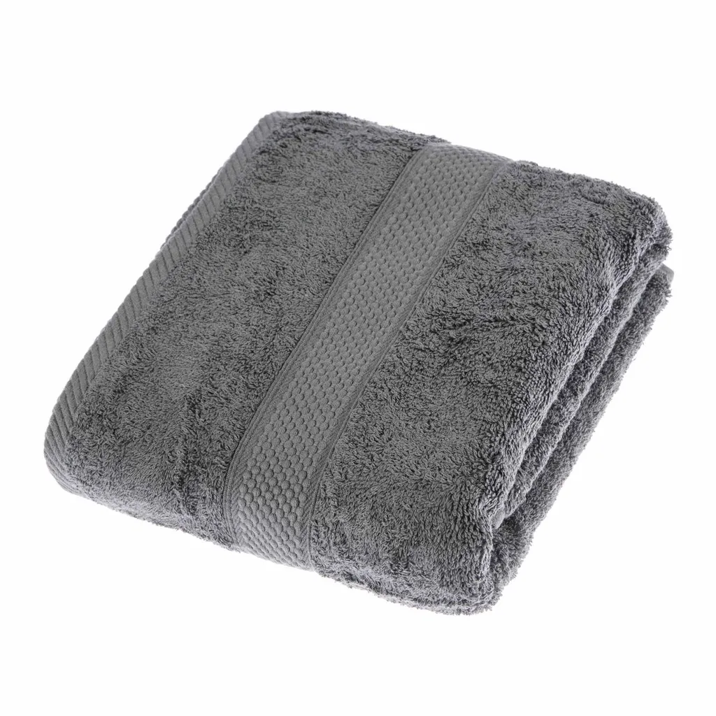 Asciugamano Doccia 70x130 Homescapes Cotone Grigio Resistente