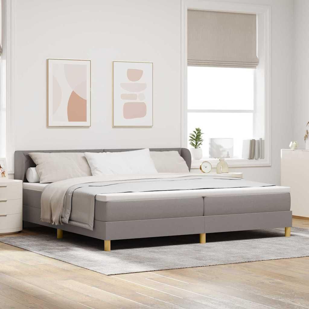 Maison Exclusive - Boxspringbett mit Matratze Taupe 200 x 200 cm Stoff