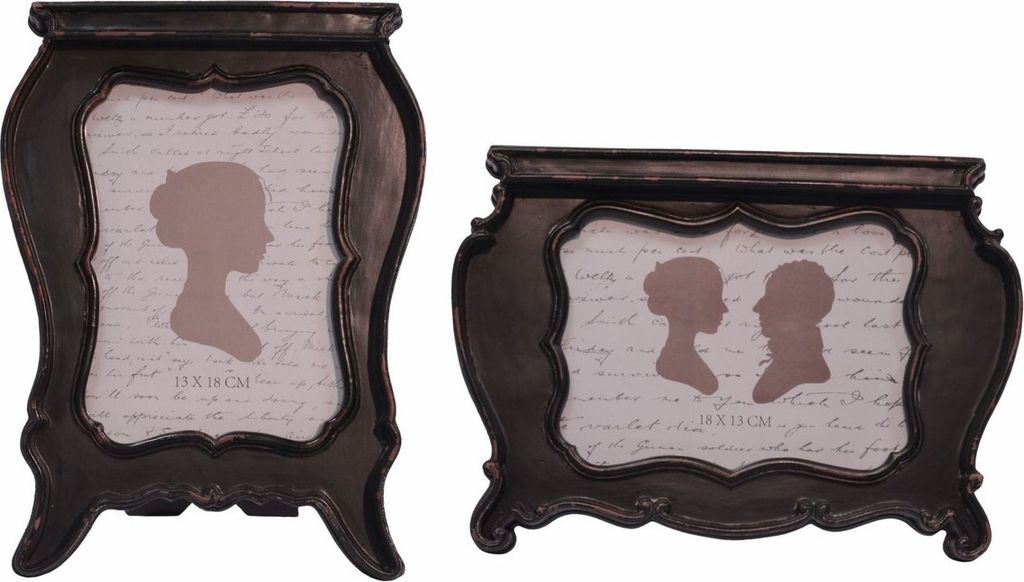 Casa Padrino Barockstil Bilderrahmen 2er Set Antik Schwarz - Barock Deko