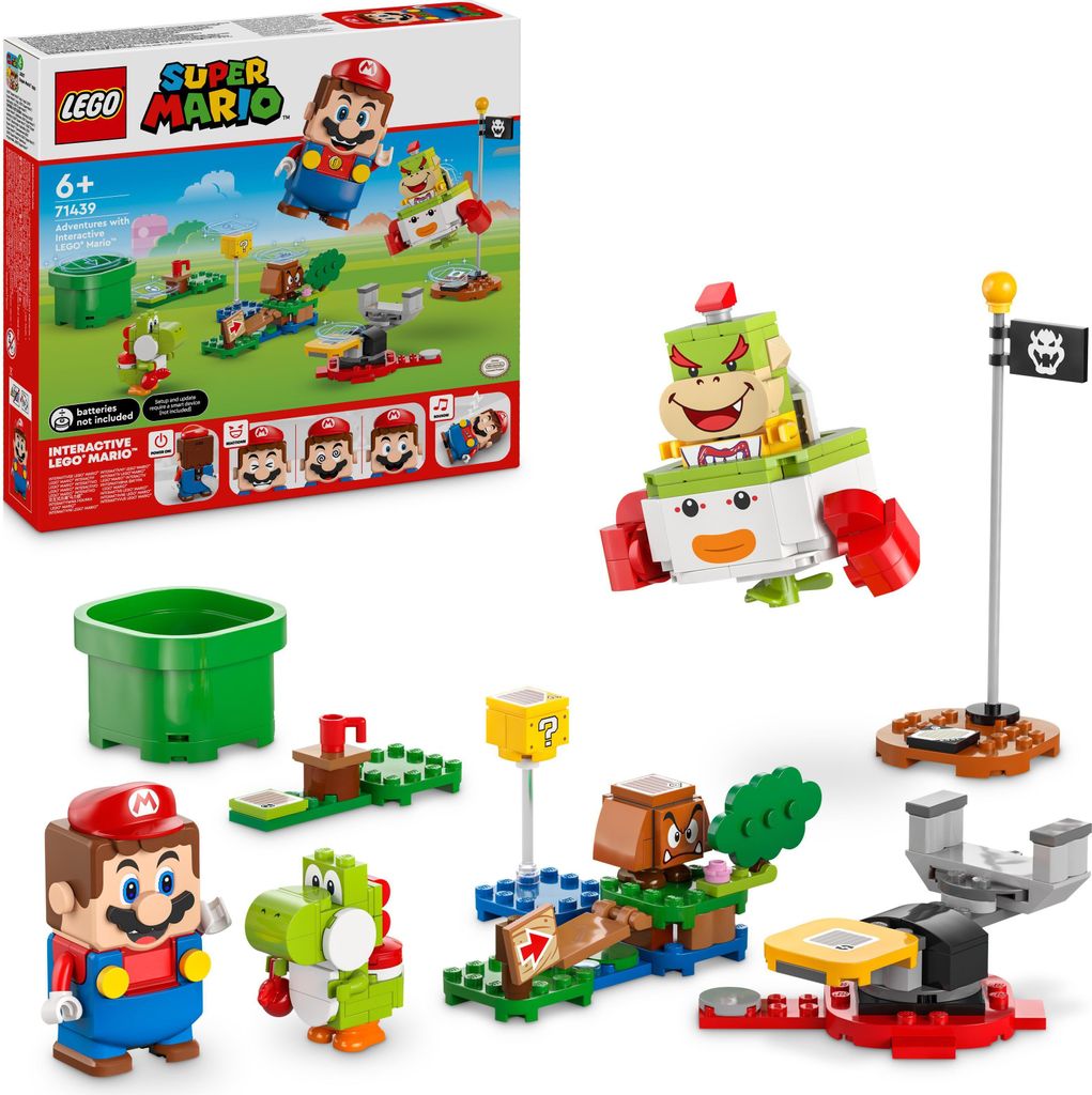 LEGO Super Mario Abenteuer mit dem interaktiven LEGO Mario, Set mit Junior-Clown-Kutsche, Spielzeug-Yoshi, Nintendo Geschenk für Jungen, Mädchen ...