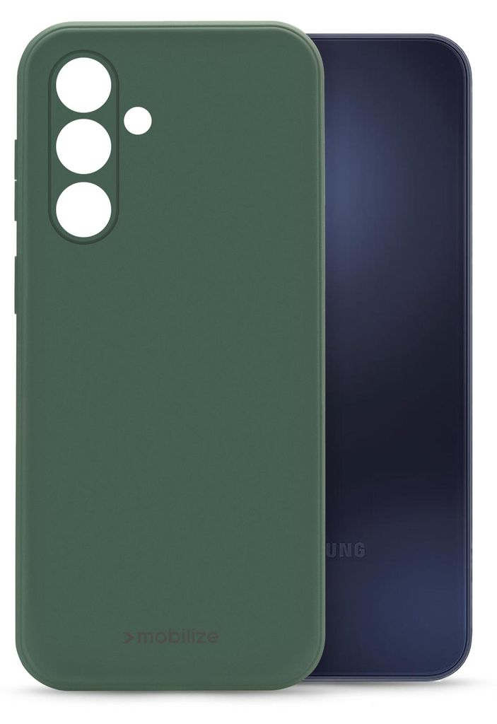 Mobilize Rubber Gelly Handyhülle für Samsung Galaxy A15 Hülle Flexibles TPU Backcover - Matt Green
