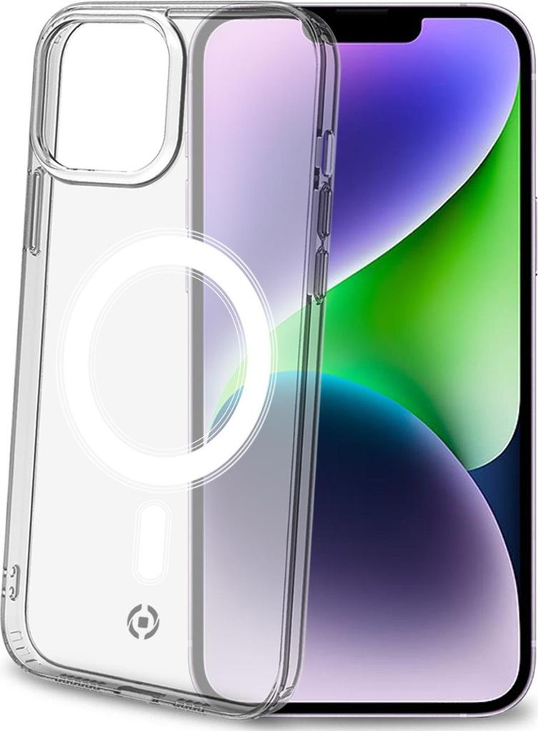 Celly iPhone 14 Plus Transparent Weiß Handytasche
