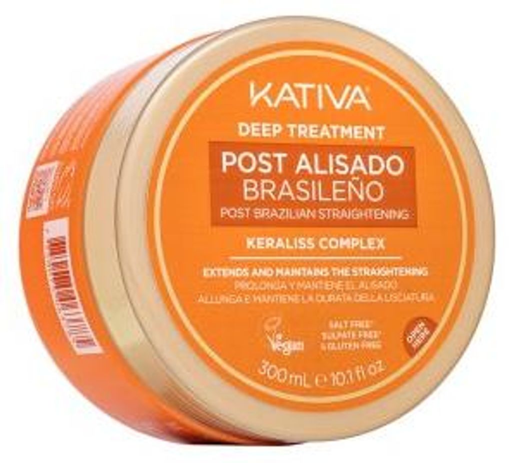 Kativa Post Brazilian Straightening Deep Treatment regenerierende Maske mit Tiefenwirkung zur Haarglättung mit Keratin 300 ml