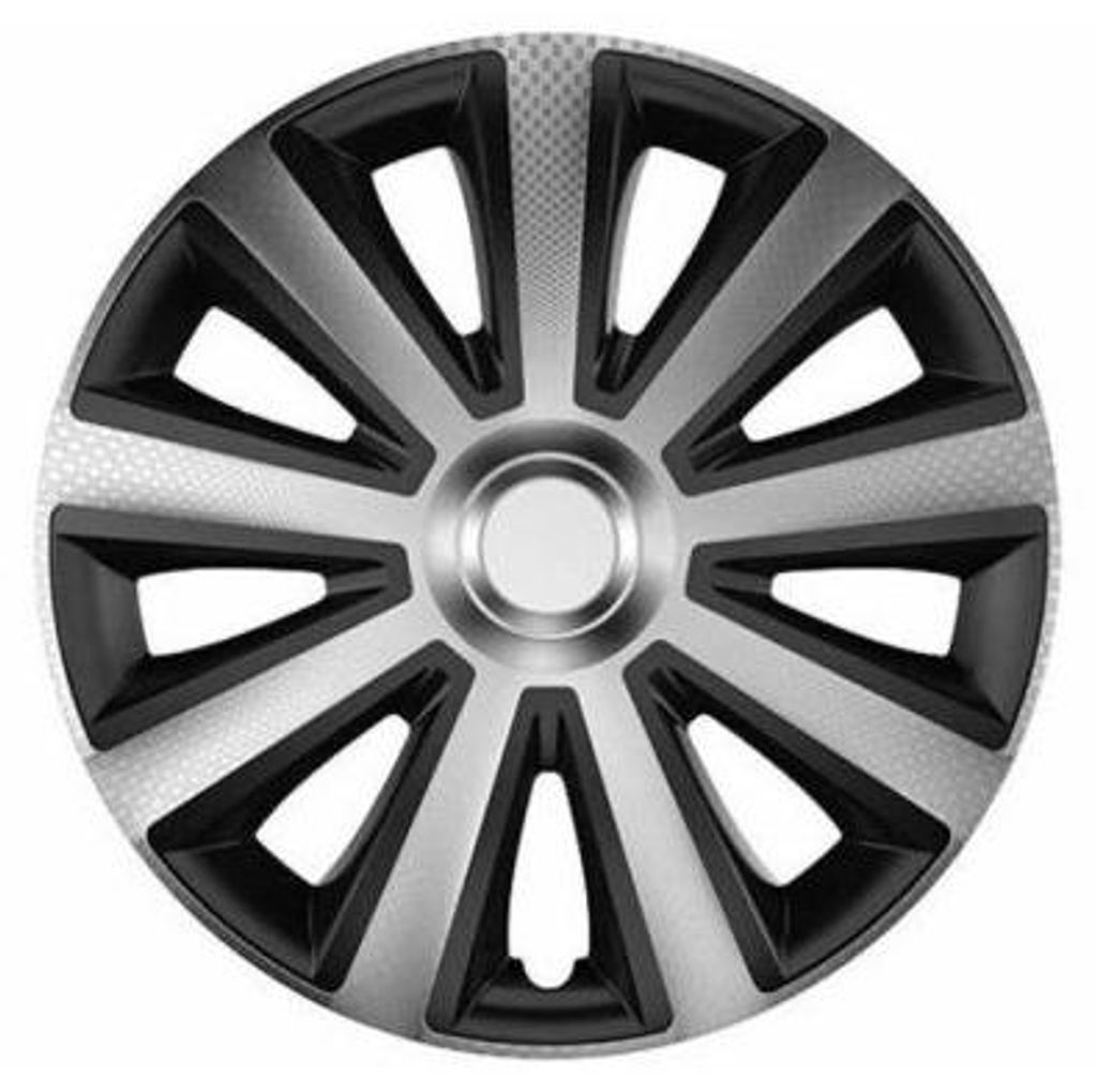 VERSACO | Radkappen Radzierblenden Aviator carbon Silber und Schwarz 16" 4tlg, Radabdeckung, Zierblenden, Zierkappen, Radblenden, Felgen