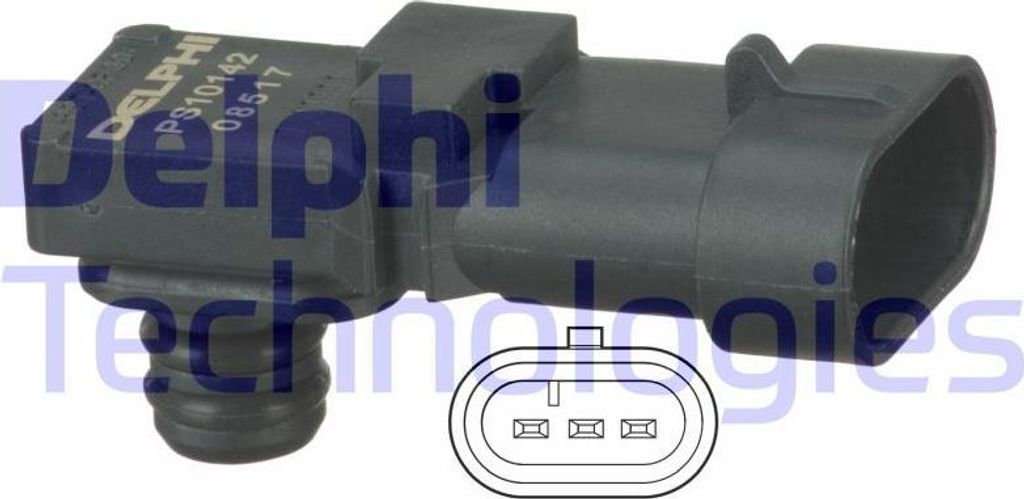 DELPHI PS10142 Saugrohrdrucksensor OE 223650035R kompatibel mit Dokker, Duster, Lodgy, Logan, Sandero, Solenza, Kubistar, Primastar, Vivaro, Clio, ...