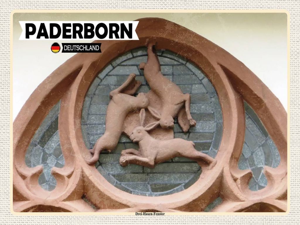 vianmo Holzschild 30x40 cm Paderborn Drei Hasen-Fenster Bildmotiv Reisemotiv Abenteuer Reisen