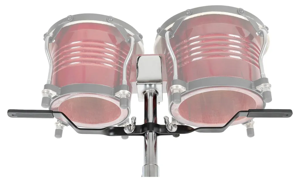 Support de bongo chromé Proline avec trépied stable et double embase - 9