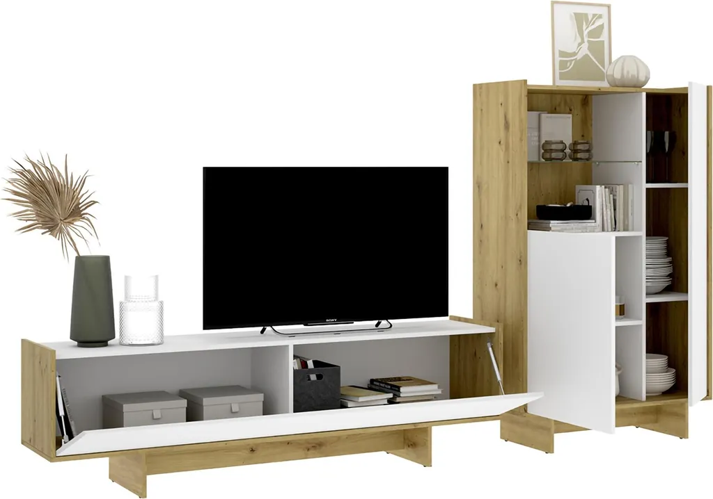 Gagnez de la place avec cet ensemble de salon Walla blanc modulable 4 pièces