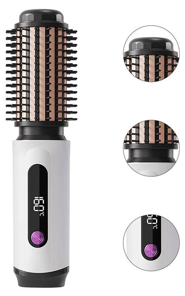 Thermobürste (38 mm) als Reise-Haarbürste mit LCD-Display – Erzeugt lose Locken oder glattes Haar – kompakt und leicht für unterwegs