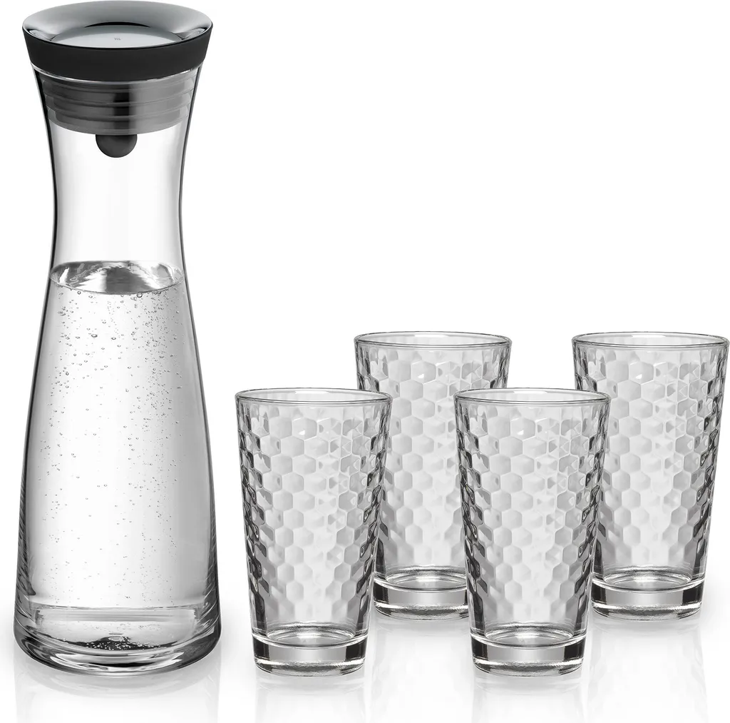 Set 5 Pezzi WMF Basic: Caraffa 1 Litro + 4 Bicchieri Vetro 3201008162