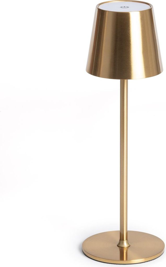 LED-Tischlampe 3W Tragbar aus Metall mit wiederaufladbarem USB Akku Anisa Gold