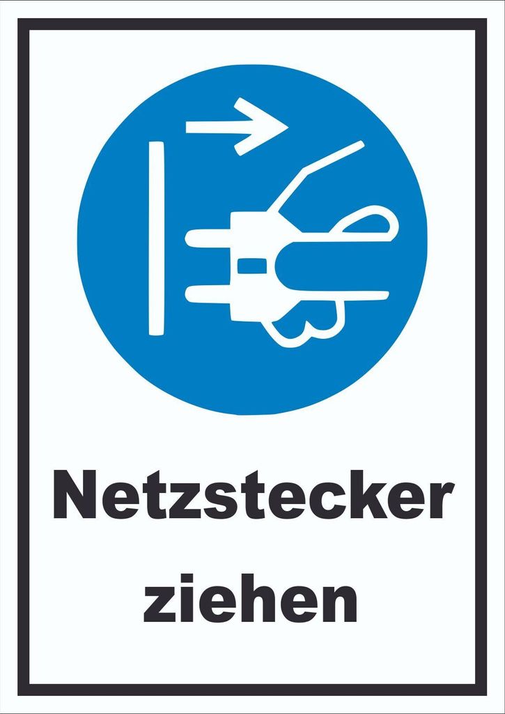 Netzstecker ziehen Schild A1 (594x841mm)