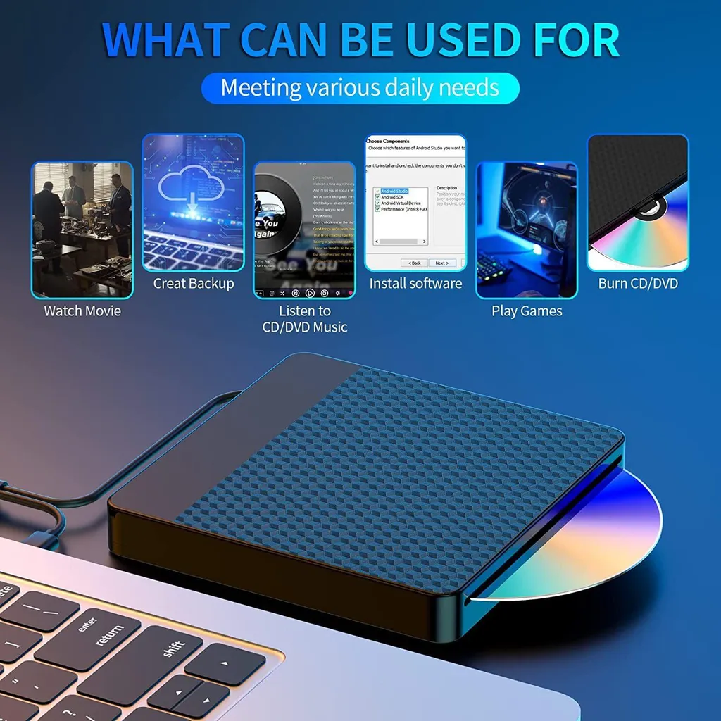 Lecteur CD Externe pour Ordinateur sans Lecteur - Solution USB 3.0 Slim