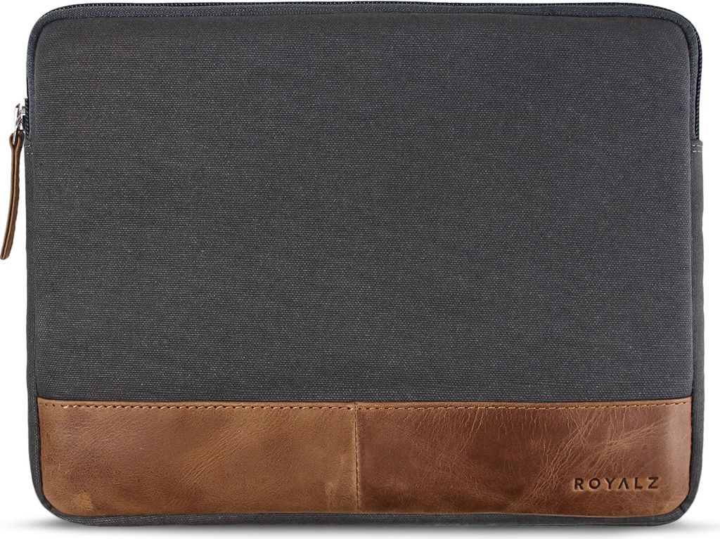 ROYALZ Canvas Tasche für TOSCIDO 4G LTE Tablet Schutz Hülle 10 Zoll Tablet Schutztasche Sleeve Case aus Canvas / Leder, Farbe:Grau