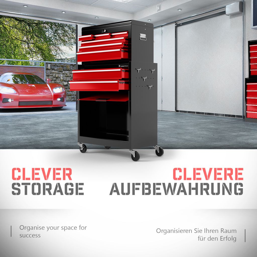 TIMBERTECH® Werkstattwagen auf Rollen - leer, 2 Schubladen Produktbild 7