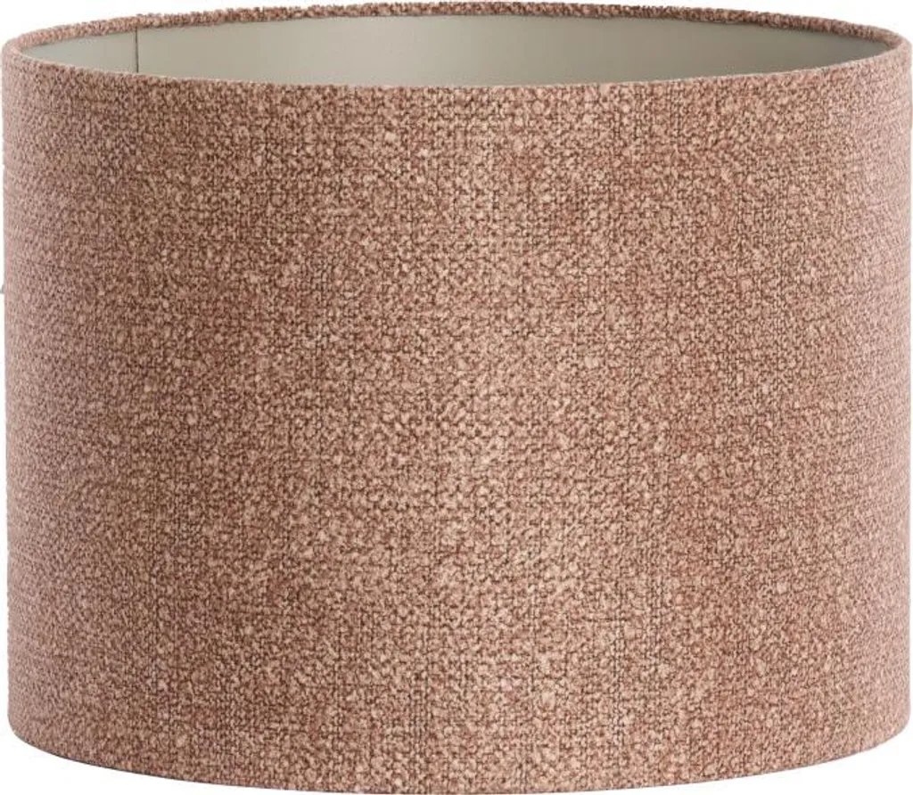 Abat-jour marron en textile cylindrique Ø 25 cm pour lampe de table E27