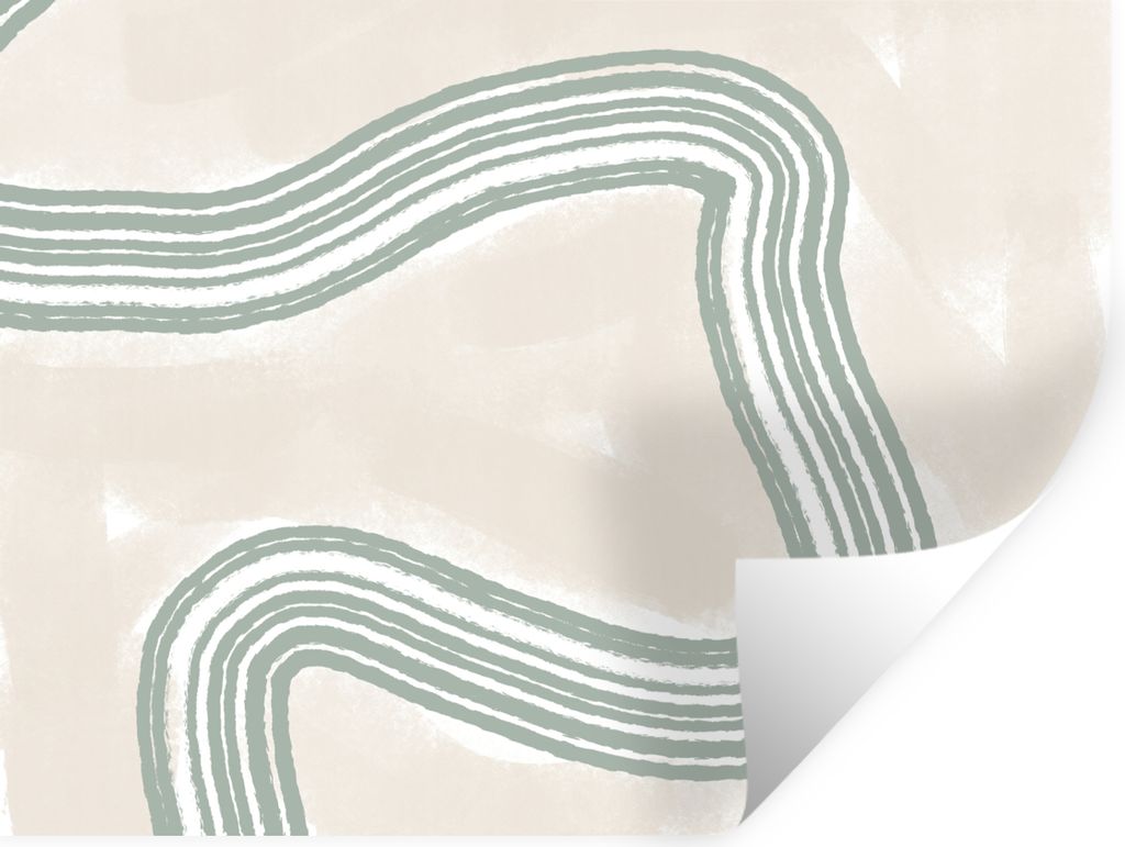 MuchoWow Wandtattoo Wandsticker Wandaufkleber Linie - Abstrakt - Design 120x90 cm Selbstklebend und Repositionierbar - Aufkleber