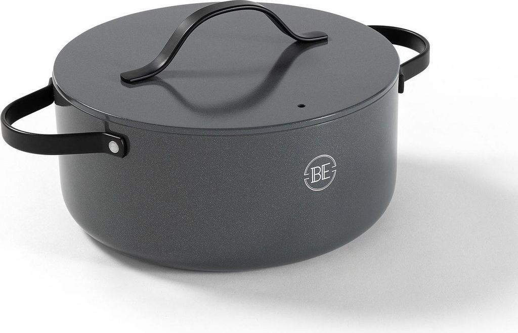 BE Living Kochtopf mit Deckel - Ø 28 cm - Suppentopf Induktion Pfanne - Antihaft-beschichtung - Geeignet für alle Herdarten - Hitzebeständige Gr...