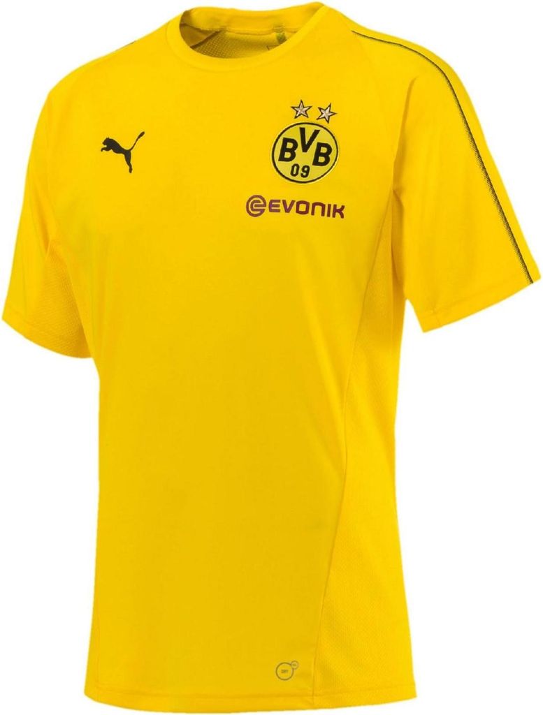 Puma BVB Borussia Dortmund Kinder Training Jersey Trikot T-Shirt Jr. gelb/schwarz 753359-01, Größe:176