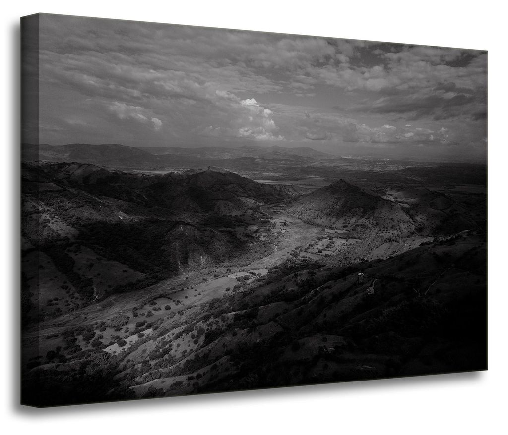Leinwanddruck Schwarz-Weiß-Berge aus der Luft 70x50 cm