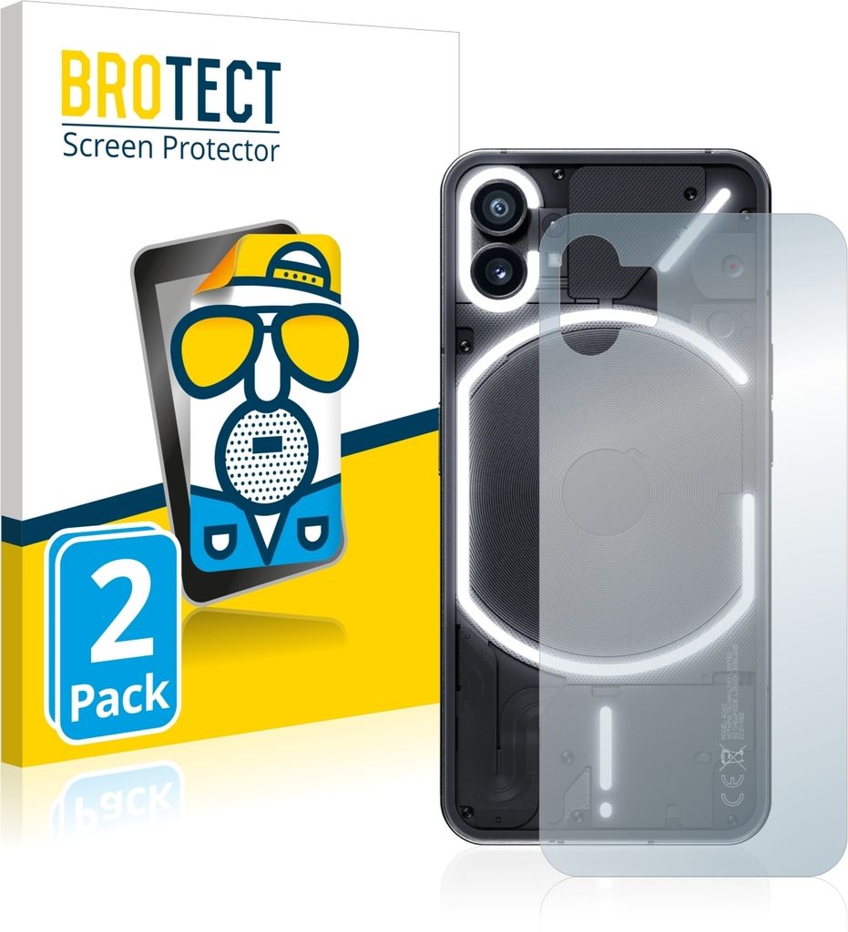 2x BROTECT Schutzfolie für Nothing Phone (1) (Rückseite) Displayschutz Displayschutzfolie Folie Matt Entspiegelungsfolie
