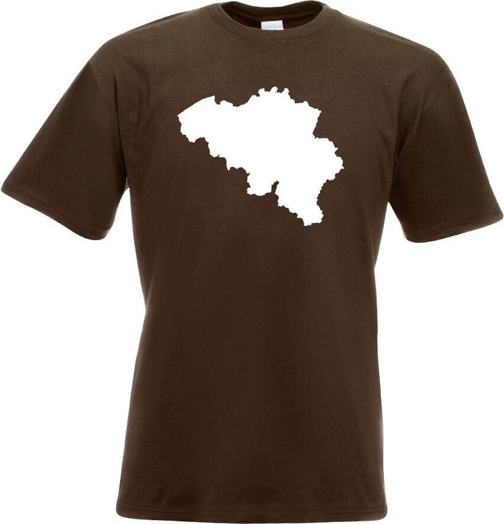 Kiwistar - T-Shirt - Chocolate - Belgien Umriss Kontur Herren Funshirt Bedruckt Design Sprüche Spruch Motive - mit Motiv Bedruckt - Funshirt Desig...