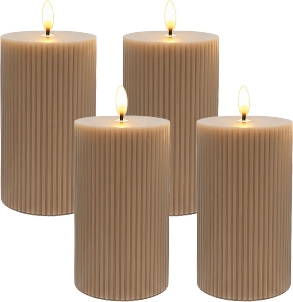 relaxdays LED Kerzen 4er Set 13 cm