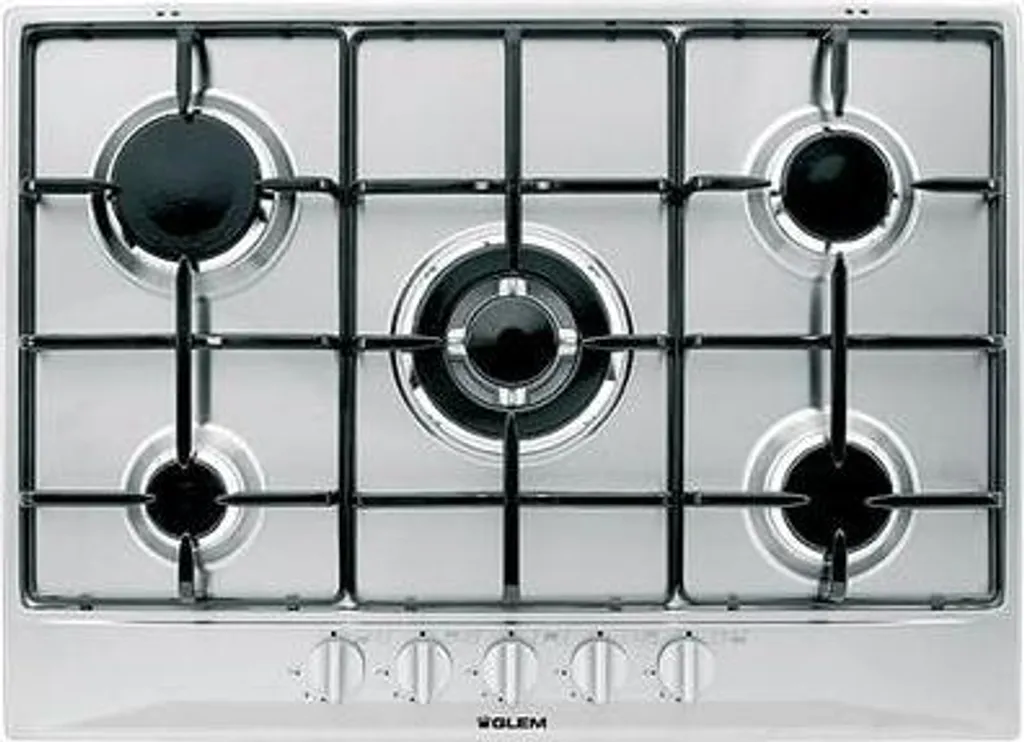 Plaque de cuisson gaz 5 foyers Glem Gas P5GFXV encastrable inox 70cm