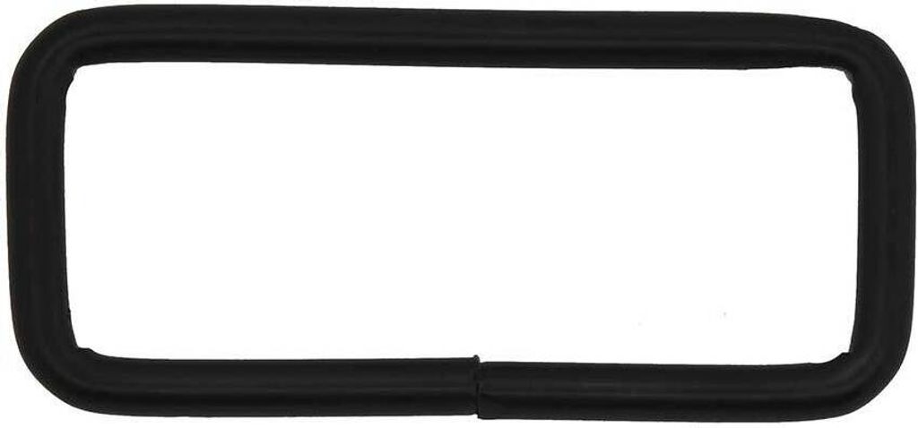 10 Rechteck Ringe Rahmen Durchzug Metall-Schlaufe Gurtband Variantenwahl, Farbe:schwarz matt, Größe:46 (40) x 21 x 3 mm