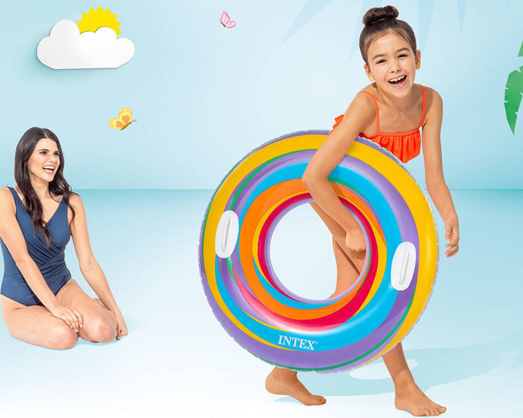Yellcetoy Schwimmring Kinder, Dinosaurier Schwimmtiere Schwimmreifen Wasserspielzeug Pool
