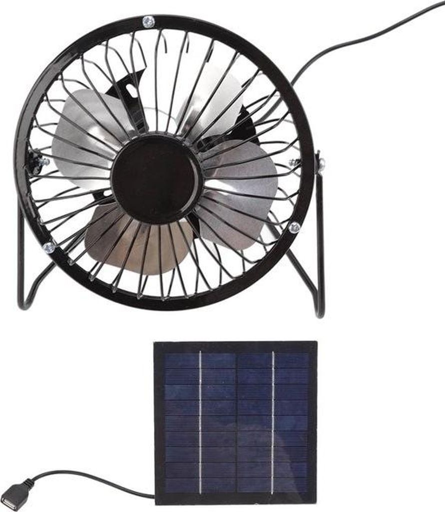 USB-Solarventilator – Tragbarer Mini-Solarventilator für Camping und Wohnmobil – Kühlventilator mit Photovoltaik-Solarpanel.