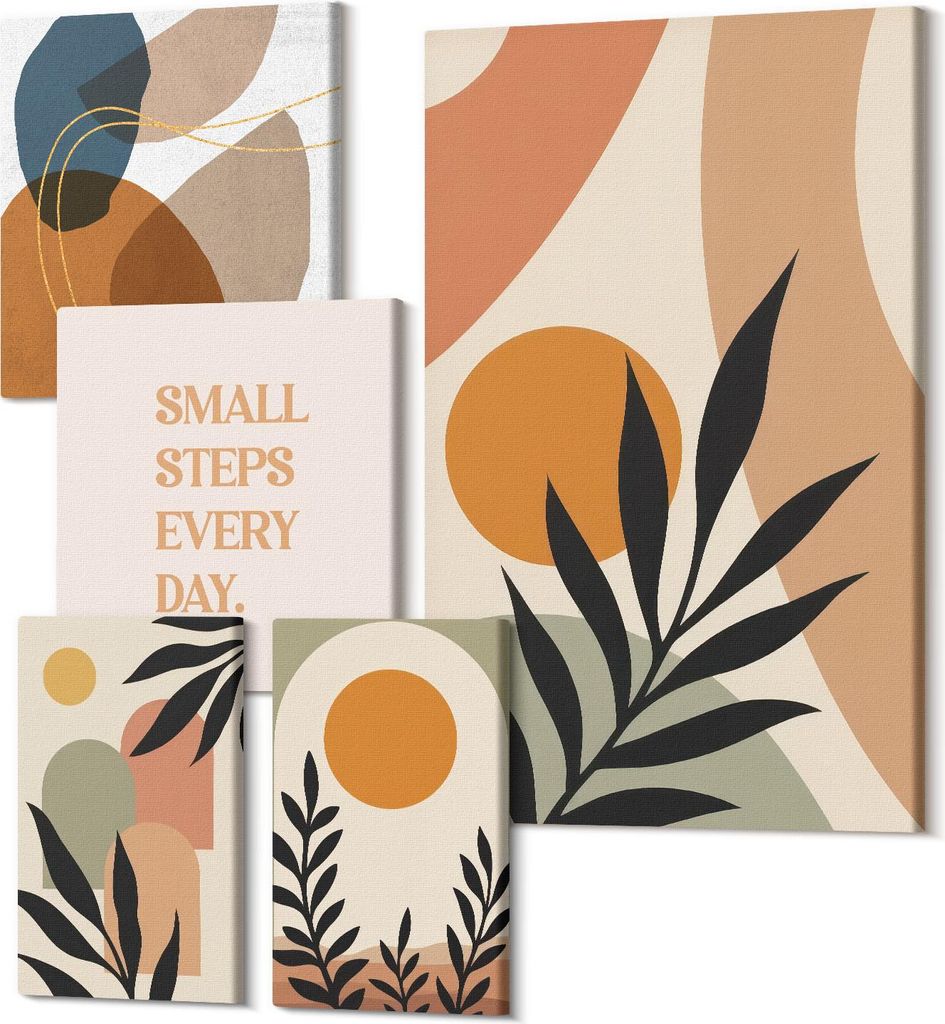 Leinwandbilder Mehrteilig 5-teilig – Modernes Design – Hochwertiger Polycanvas Kunstdruck – Wanddekoration & Wandkunst – Bilder für Zuhaus...
