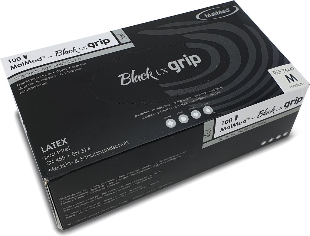 MaiMed Einmalhandschuhe Black Latex Größe M Produktbild 12