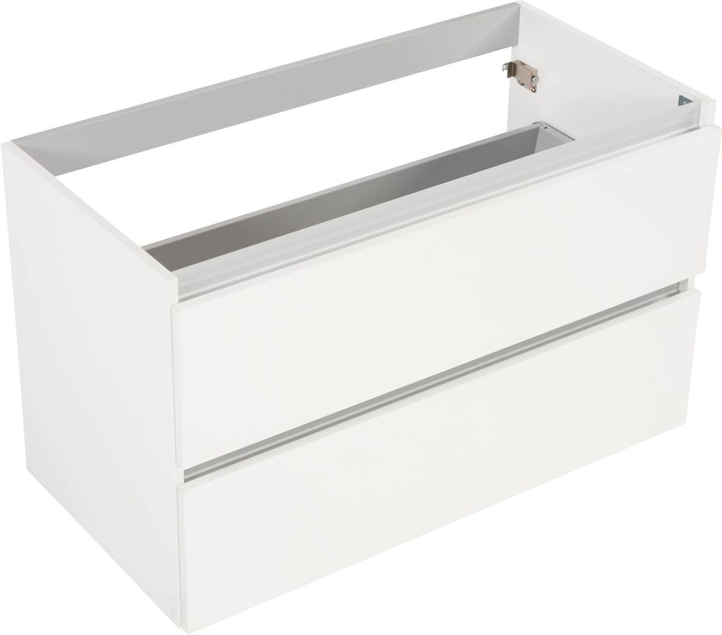 Saqu Gaia Slimline Waschbeckenunterschrank 100x39,5 cm Vormontiert - Weiß