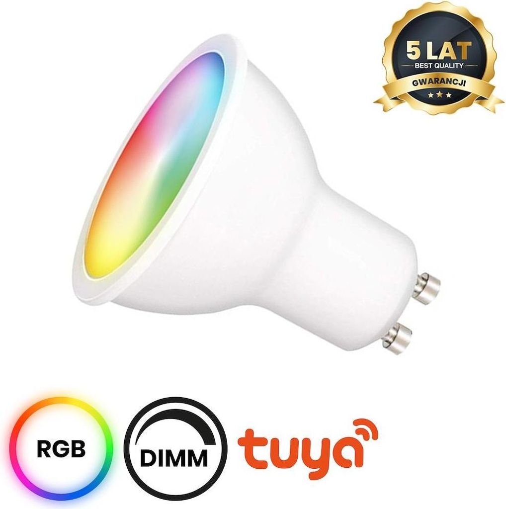 LED-Glühbirne Wi-Fi GU10 5W Smart Tuya RGB+CCT+DIM