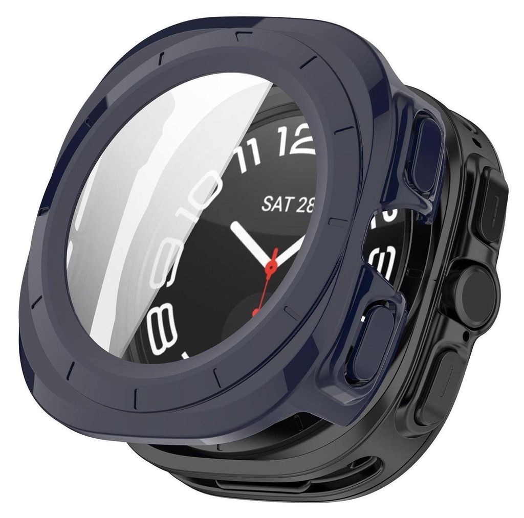 Für Samsung Galaxy Watch Ultra 47mm / Ultra 2025 Schutzhülle + 9H Hart Glas Blau