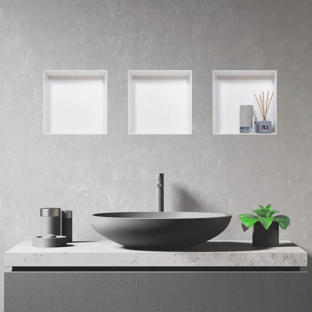 Niche de rangement douche encastrée 30x30 blanc - Optimisation d'espace - 4