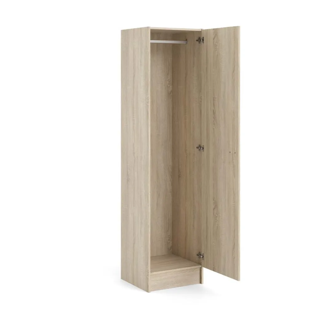 Fox Armoire 1 Porte en Chêne Structuré - Penderie Compacte Design Fox - 21